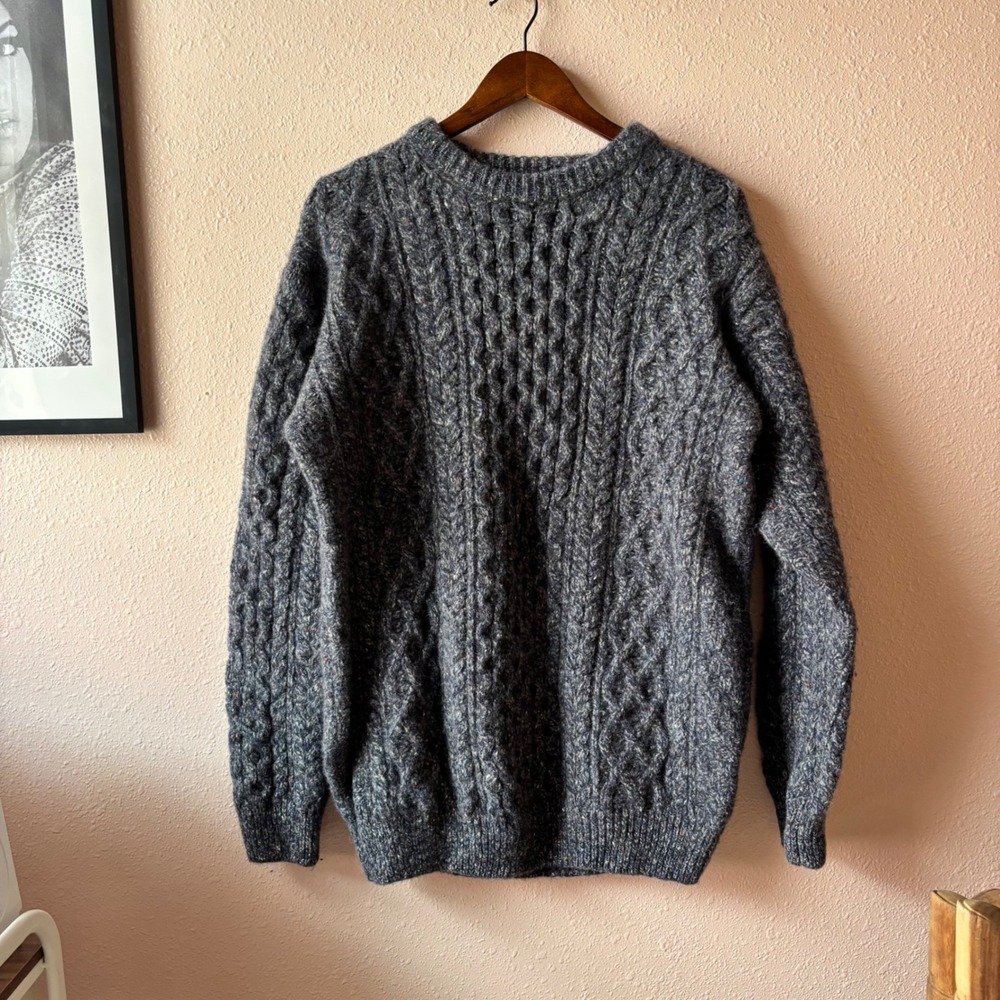 Navy Wool Cashmere Chunky Oversized Knit Jumper Sweater